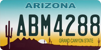 AZ license plate ABM4288