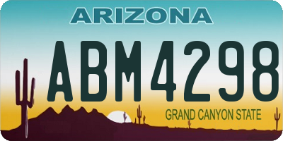 AZ license plate ABM4298
