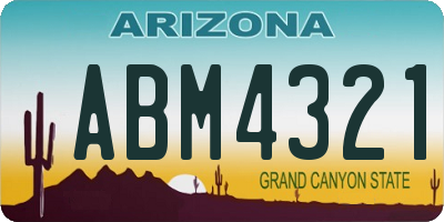 AZ license plate ABM4321