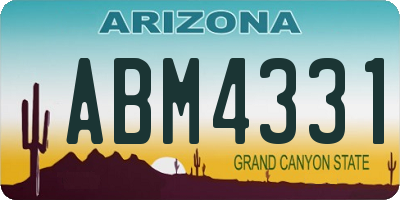 AZ license plate ABM4331