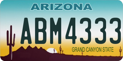 AZ license plate ABM4333