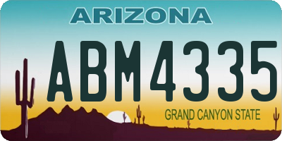 AZ license plate ABM4335