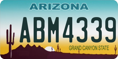 AZ license plate ABM4339
