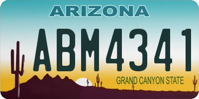 AZ license plate ABM4341