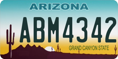 AZ license plate ABM4342