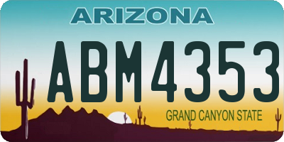 AZ license plate ABM4353