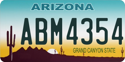 AZ license plate ABM4354
