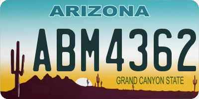 AZ license plate ABM4362