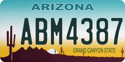 AZ license plate ABM4387