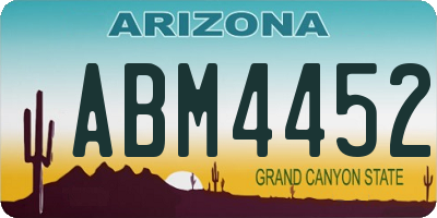 AZ license plate ABM4452