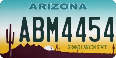 AZ license plate ABM4454