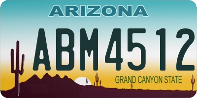 AZ license plate ABM4512