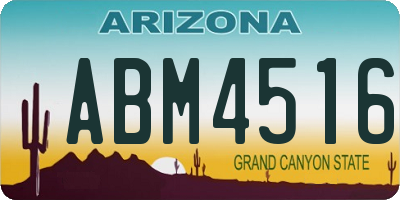 AZ license plate ABM4516