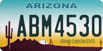 AZ license plate ABM4530