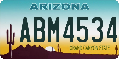 AZ license plate ABM4534