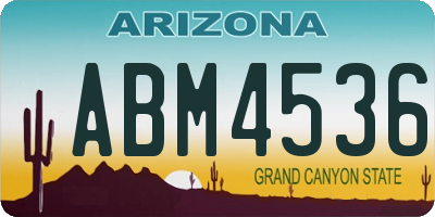 AZ license plate ABM4536
