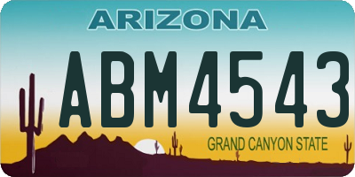AZ license plate ABM4543