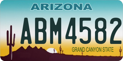 AZ license plate ABM4582