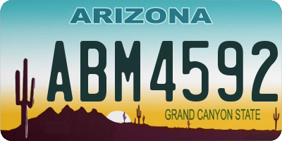 AZ license plate ABM4592