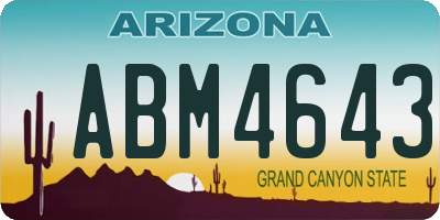 AZ license plate ABM4643