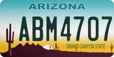 AZ license plate ABM4707