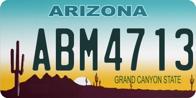 AZ license plate ABM4713