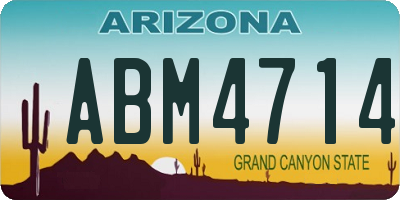 AZ license plate ABM4714