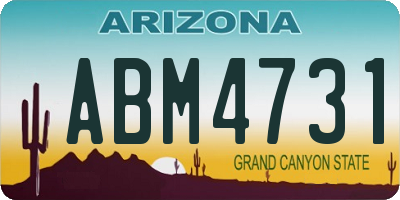 AZ license plate ABM4731