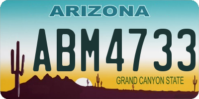 AZ license plate ABM4733