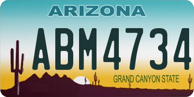 AZ license plate ABM4734