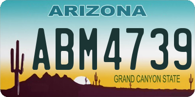 AZ license plate ABM4739