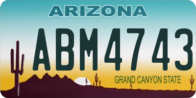AZ license plate ABM4743