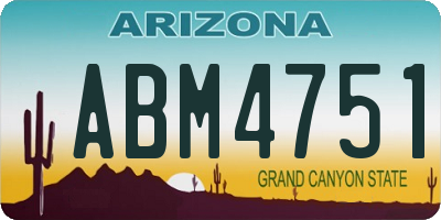AZ license plate ABM4751