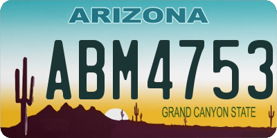 AZ license plate ABM4753