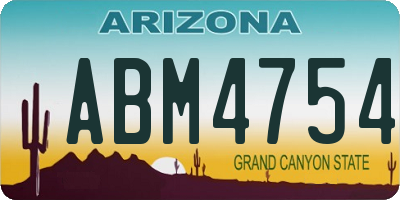 AZ license plate ABM4754