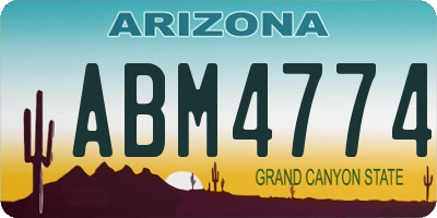 AZ license plate ABM4774