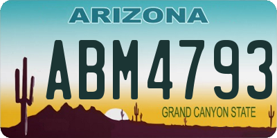 AZ license plate ABM4793