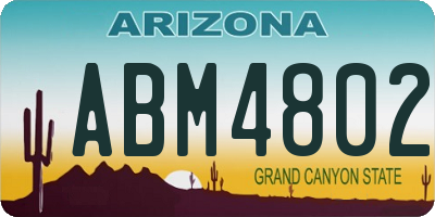 AZ license plate ABM4802