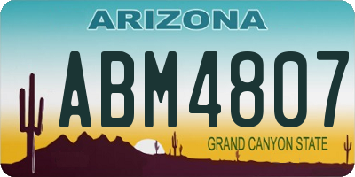AZ license plate ABM4807