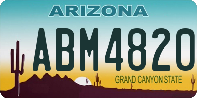 AZ license plate ABM4820