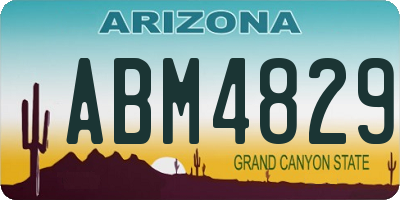AZ license plate ABM4829