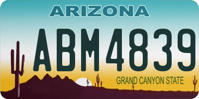AZ license plate ABM4839