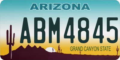 AZ license plate ABM4845
