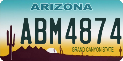 AZ license plate ABM4874