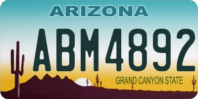 AZ license plate ABM4892