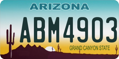 AZ license plate ABM4903
