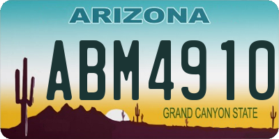AZ license plate ABM4910