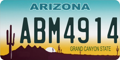 AZ license plate ABM4914
