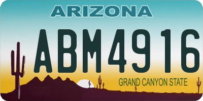 AZ license plate ABM4916