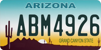AZ license plate ABM4926